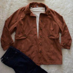FAUX SUEDE PLUS SIZED JACKET NWT